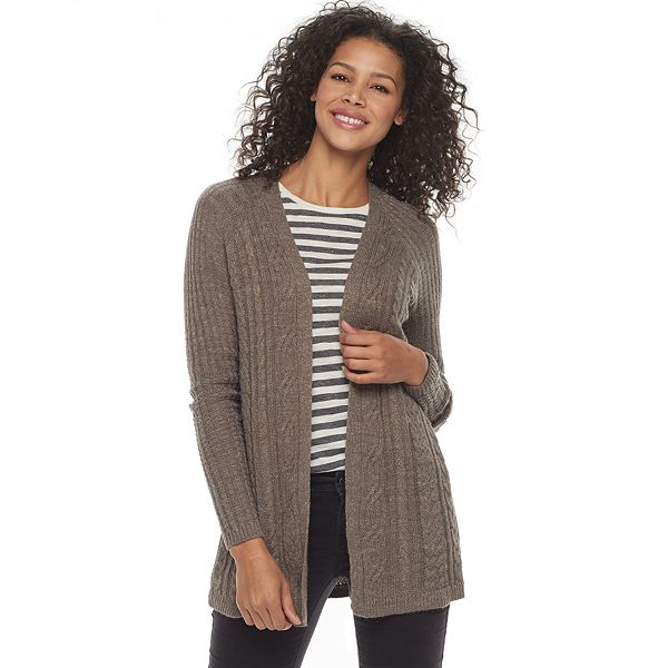 Women's Sonoma Goods For Life® Sparkle Cable Knit Cardigan