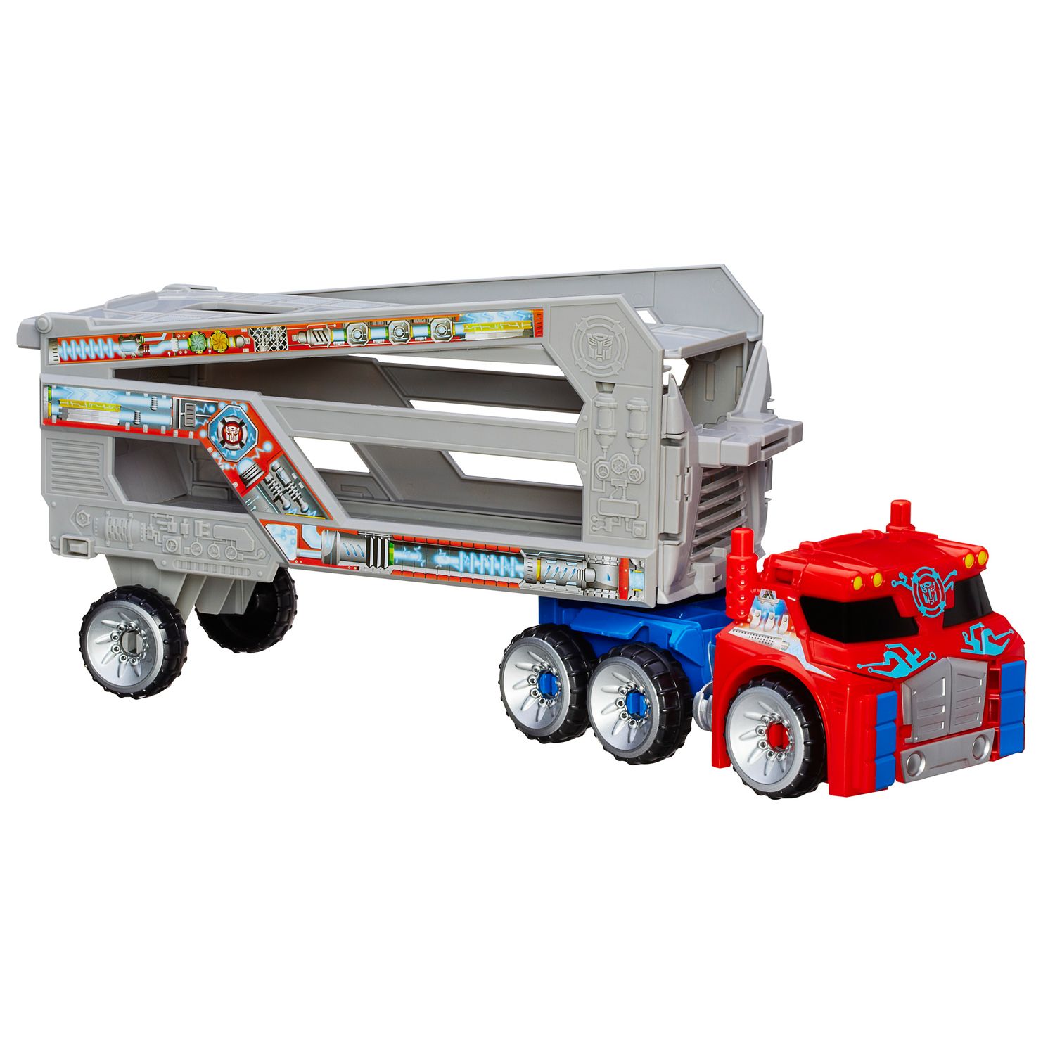 playskool heroes transformers rescue bots optimus prime rescue trailer