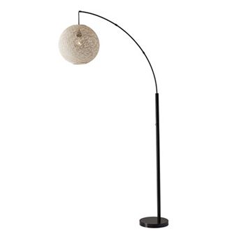Adesso Havana Rattan Sphere Arc Floor Lamp