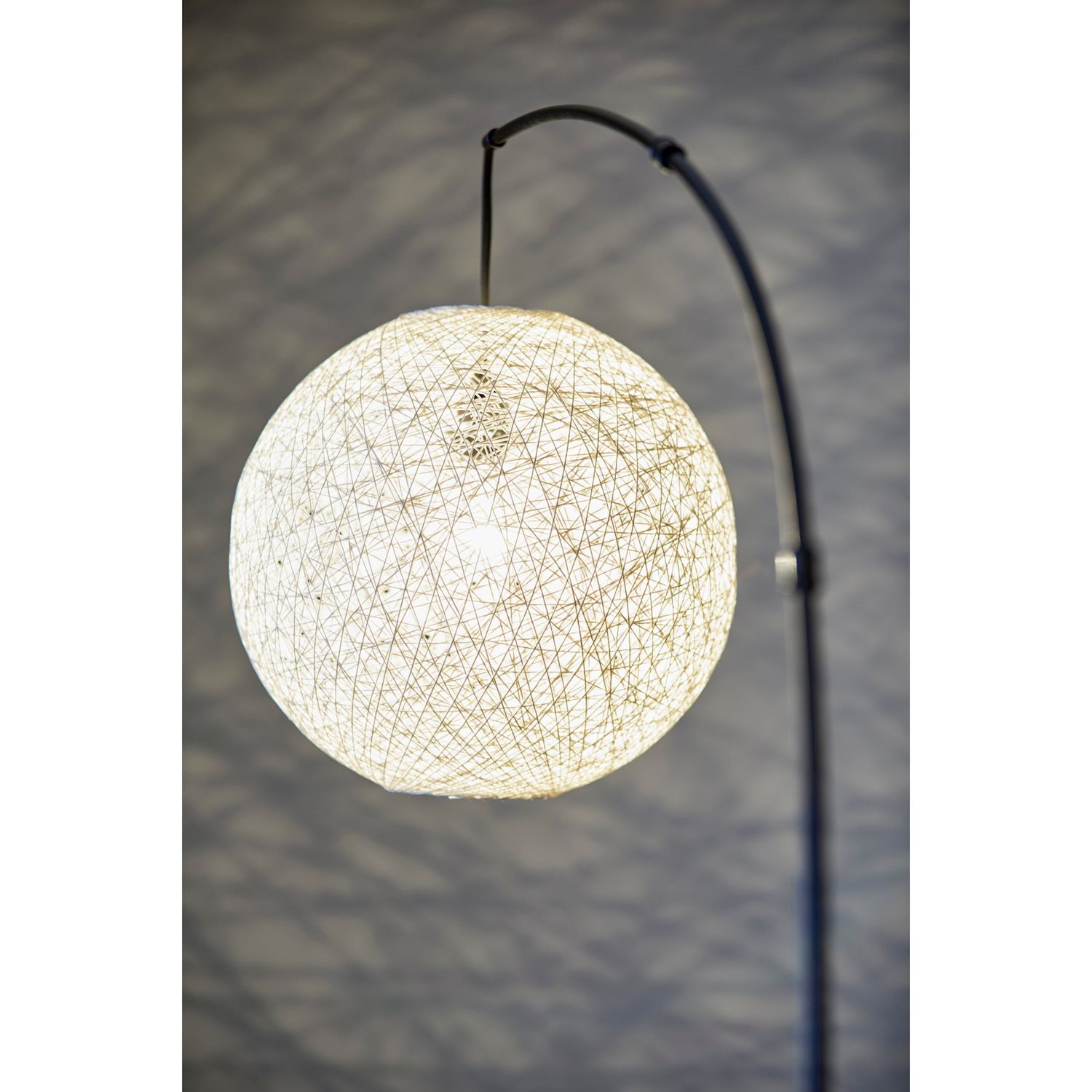 Adesso Havana Rattan Sphere Arc Floor Lamp