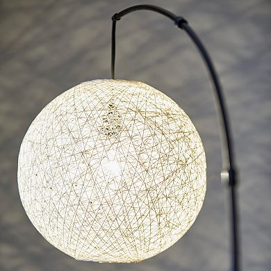 Adesso Havana Rattan Sphere Arc Floor Lamp