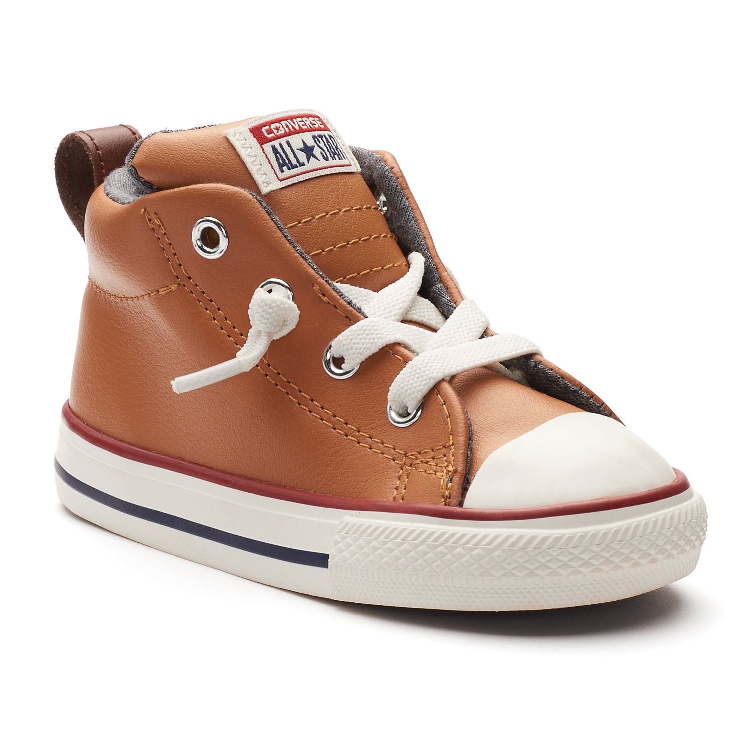 converse street mid leather brown