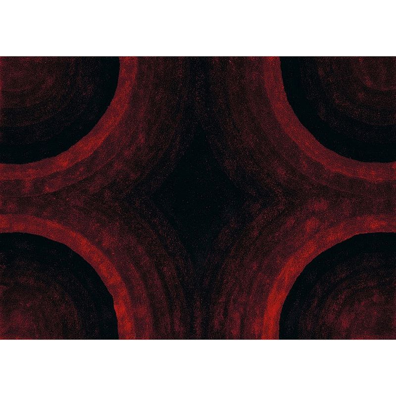 United Weavers Finesse Astral Geometric Shag Rug, Red, 5X7 Ft