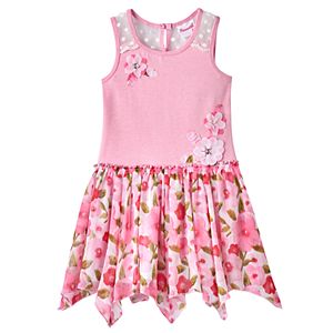 Toddler Girl Nannette Print Hanky-Hem Dress