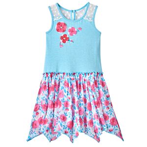 Girls 4-6x Nannette Print Hanky-Hem Dress