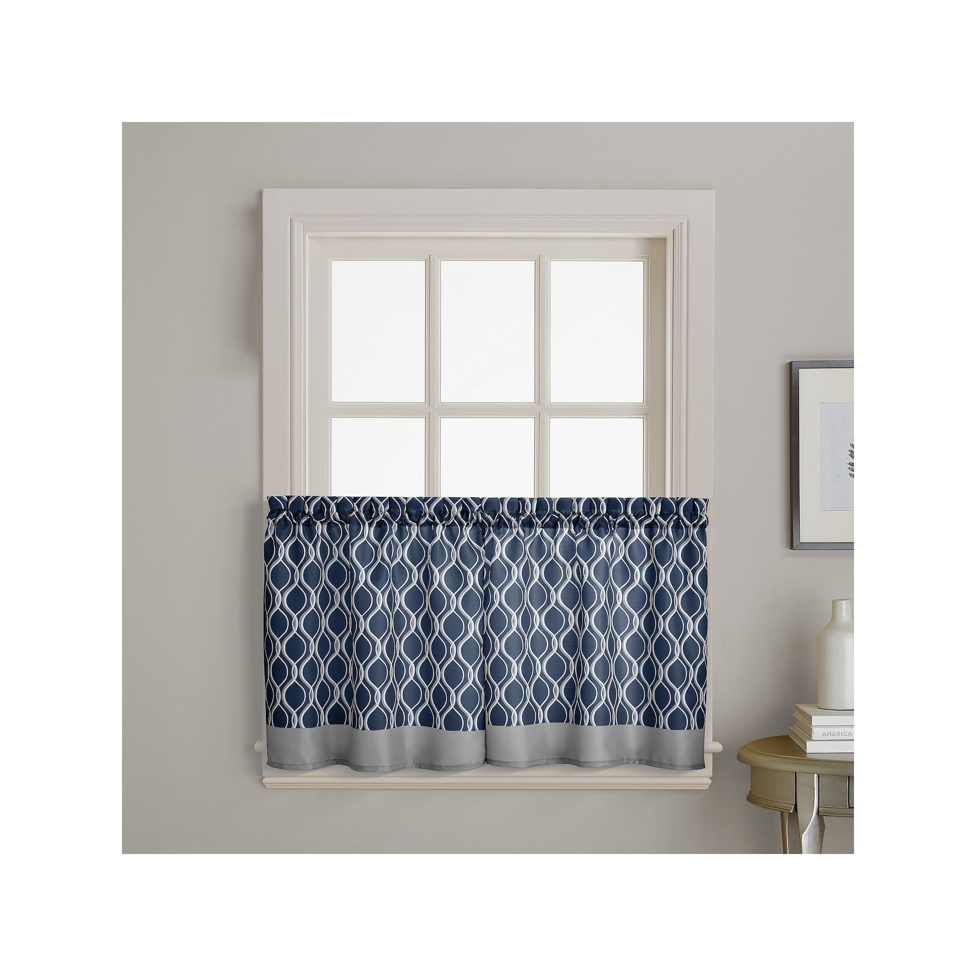 Morocco Tier Curtain Pair, Blue