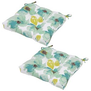 Outdoor 2-piece Reversible Tufted Seat Pad Cushion Set