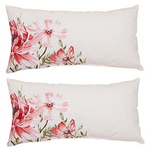 Outdoor 2-piece Reversible Oblong Throw Pillow Set