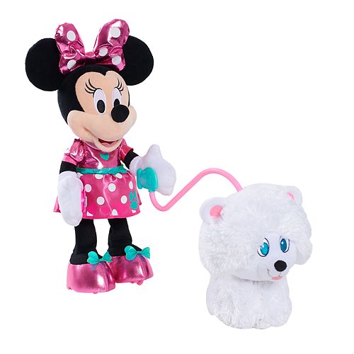 minnie walk & play puppy feature plush