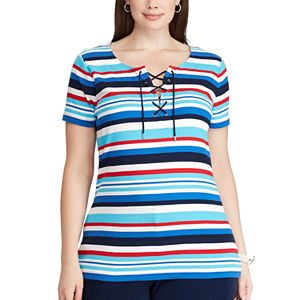 Plus Size Chaps Lace-Up Tee