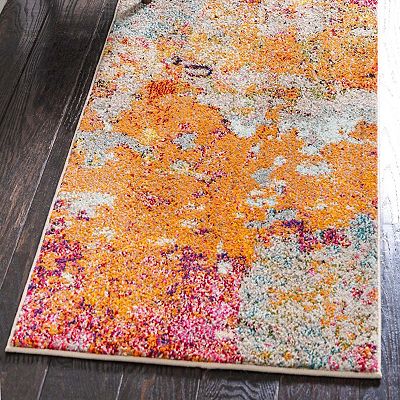 Unique Loom Estrella Collection Light Colors Abstract Modern