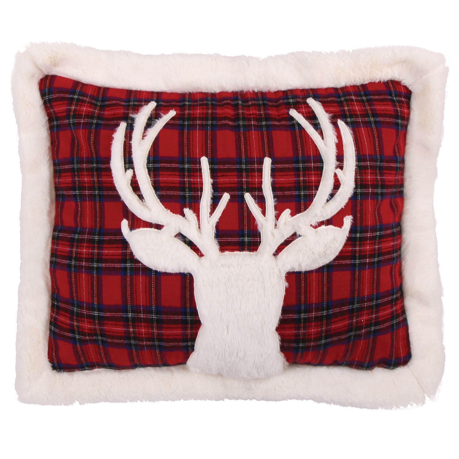 Image for Levtex Home Lodge Red Plaid Faux Fur Deer Oblong Throw Pillow at Kohl's.