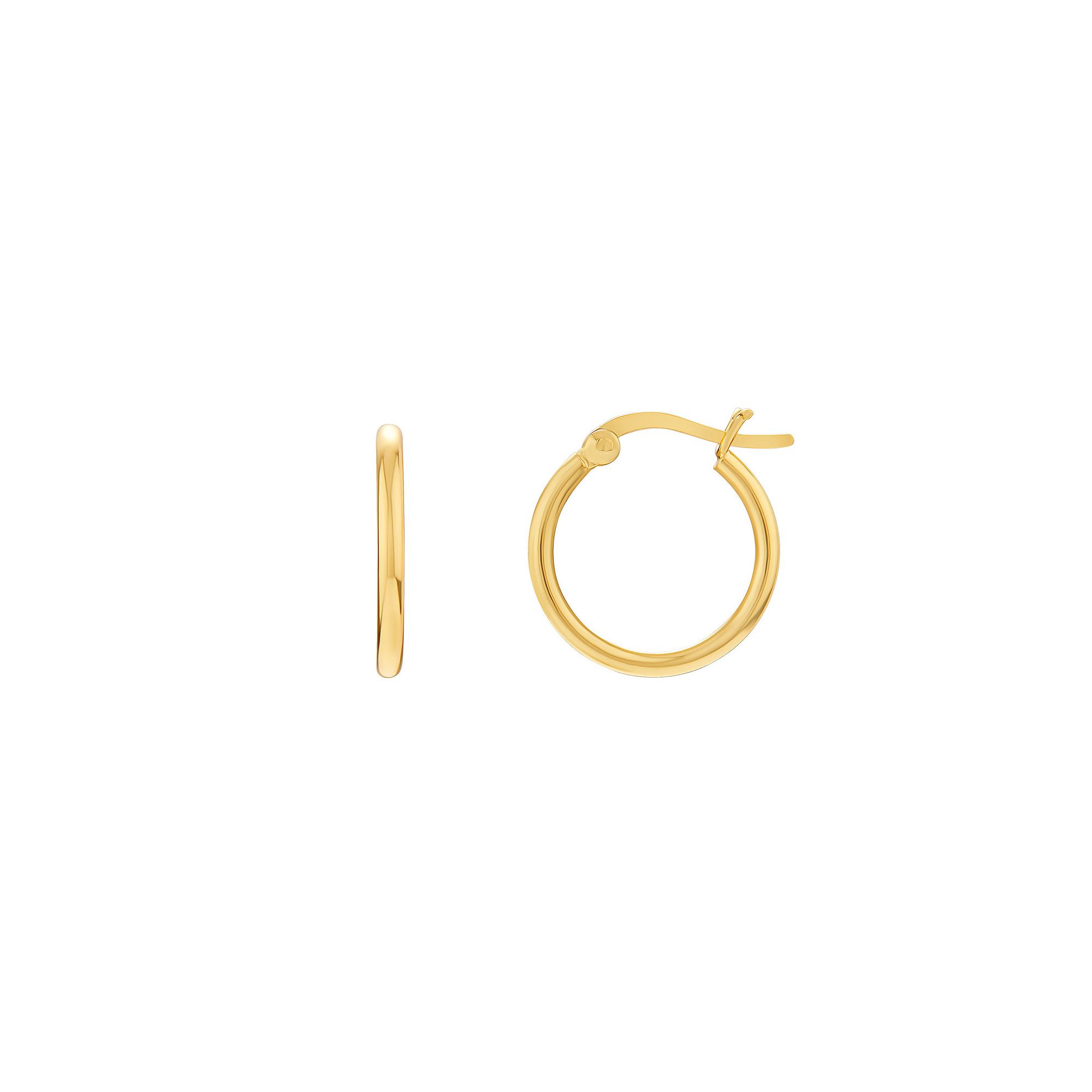 PRIMROSE Sterling Silver Tube Hoop Earrings, Womens, 14k Gold Over