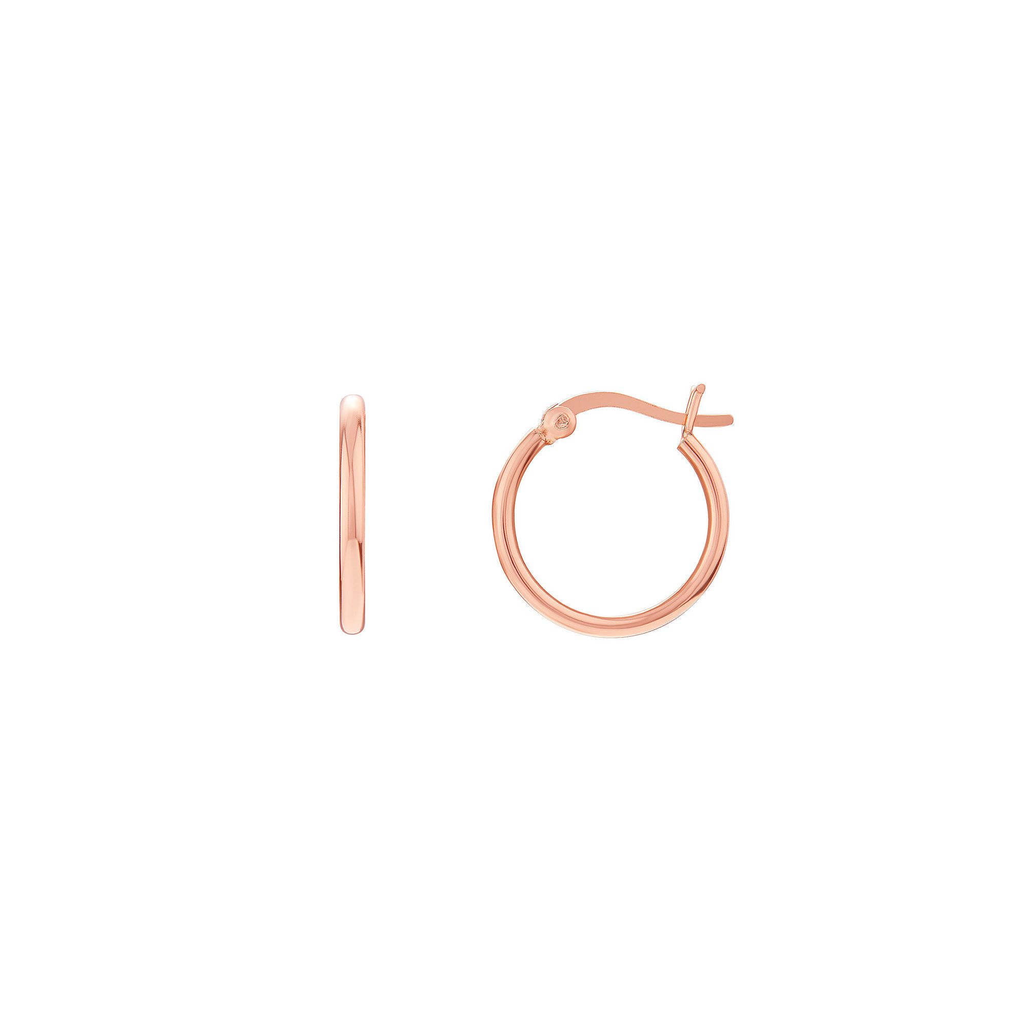 PRIMROSE Sterling Silver Tube Hoop Earrings, Womens, 14k Rose Gold Over