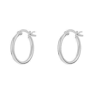 PRIMROSE Sterling Silver Tube Hoop Earrings