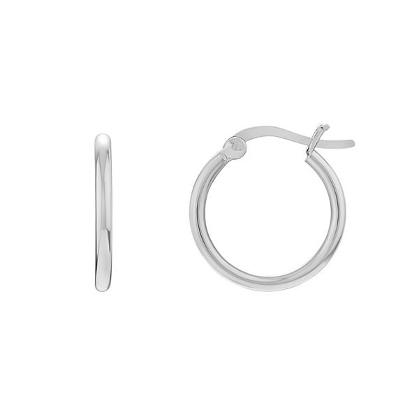 PRIMROSE Sterling Silver Tube Hoop Earrings - Sterling Silver