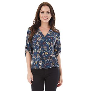 Juniors' IZ Byer High-Low Roll-Tab Wrap Top