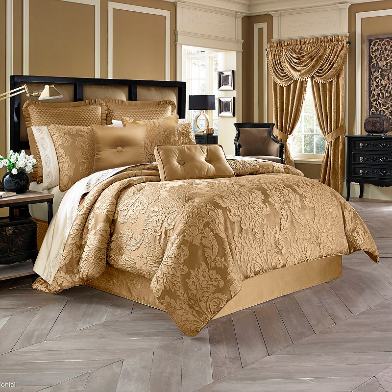 80976536 Five Queens Court Colonial Comforter Set, Gold, Ki sku 80976536