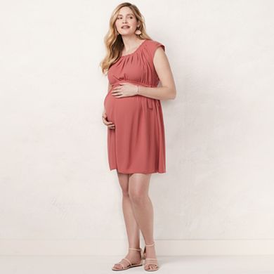 Maternity LC Lauren Conrad Pleated Fit & Flare Dress