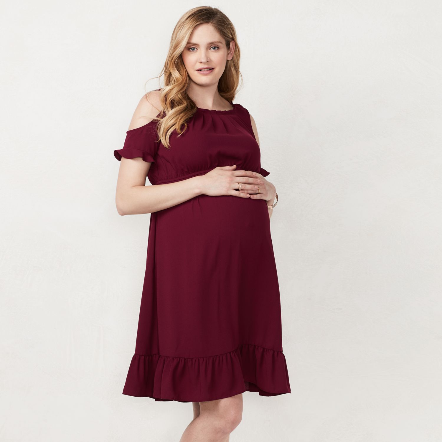 red wine maternity dress