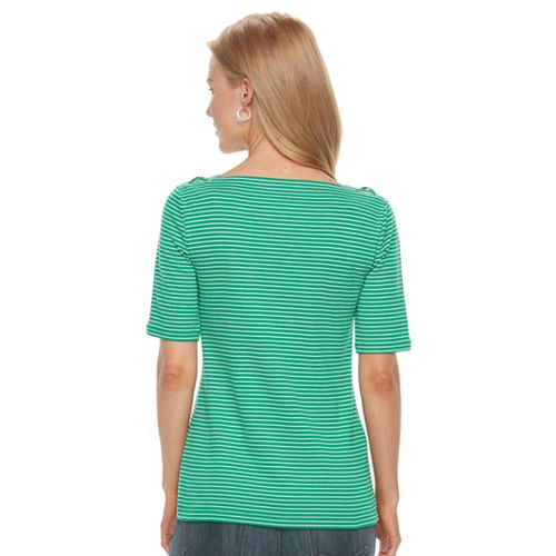 Women's Croft & Barrow® Striped Boatneck Knit Top