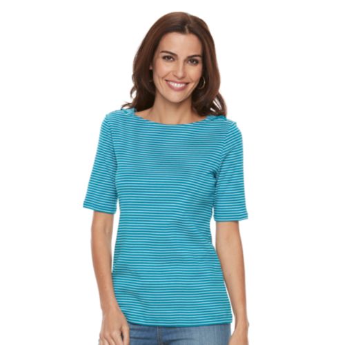 Women's Croft & Barrow® Striped Boatneck Knit Top