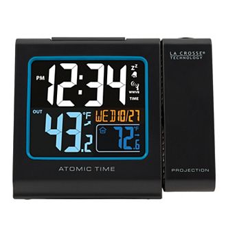La Crosse Technology Projection Alarm Clock with Atomic Time & Indoor / Outdoor Temperature