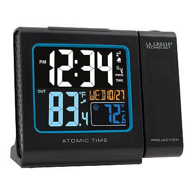 La Crosse Technology Projection Alarm Clock with Atomic Time & Indoor / Outdoor Temperature