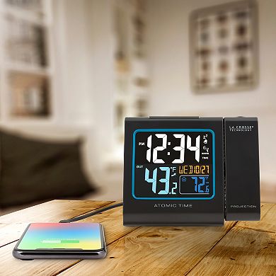 La Crosse Technology Projection Alarm Clock with Atomic Time & Indoor / Outdoor Temperature