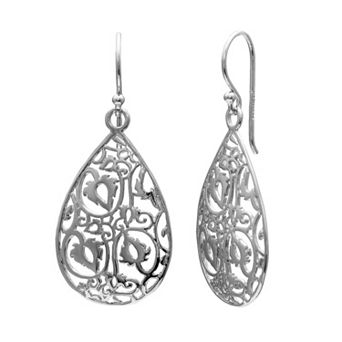 PRIMROSE Sterling Silver Filigree Teardrop Earrings