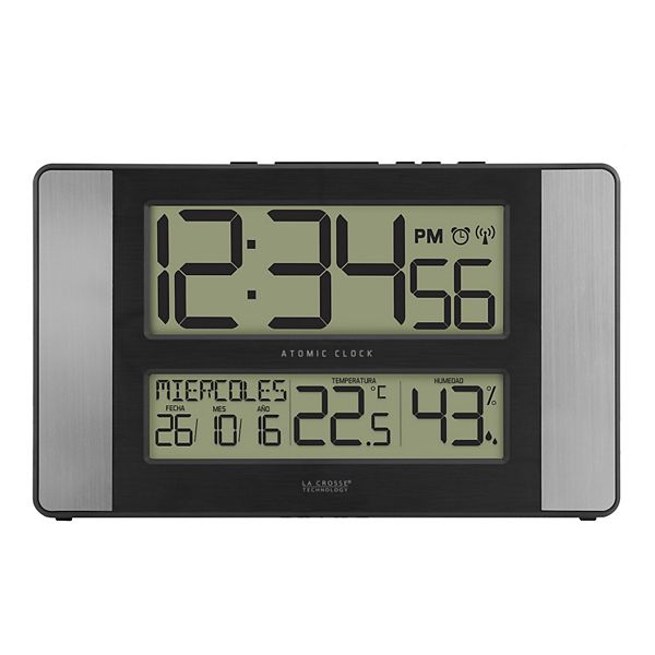 La Crosse Technology Atomic Digital Wall Clock with Indoor Temperature
