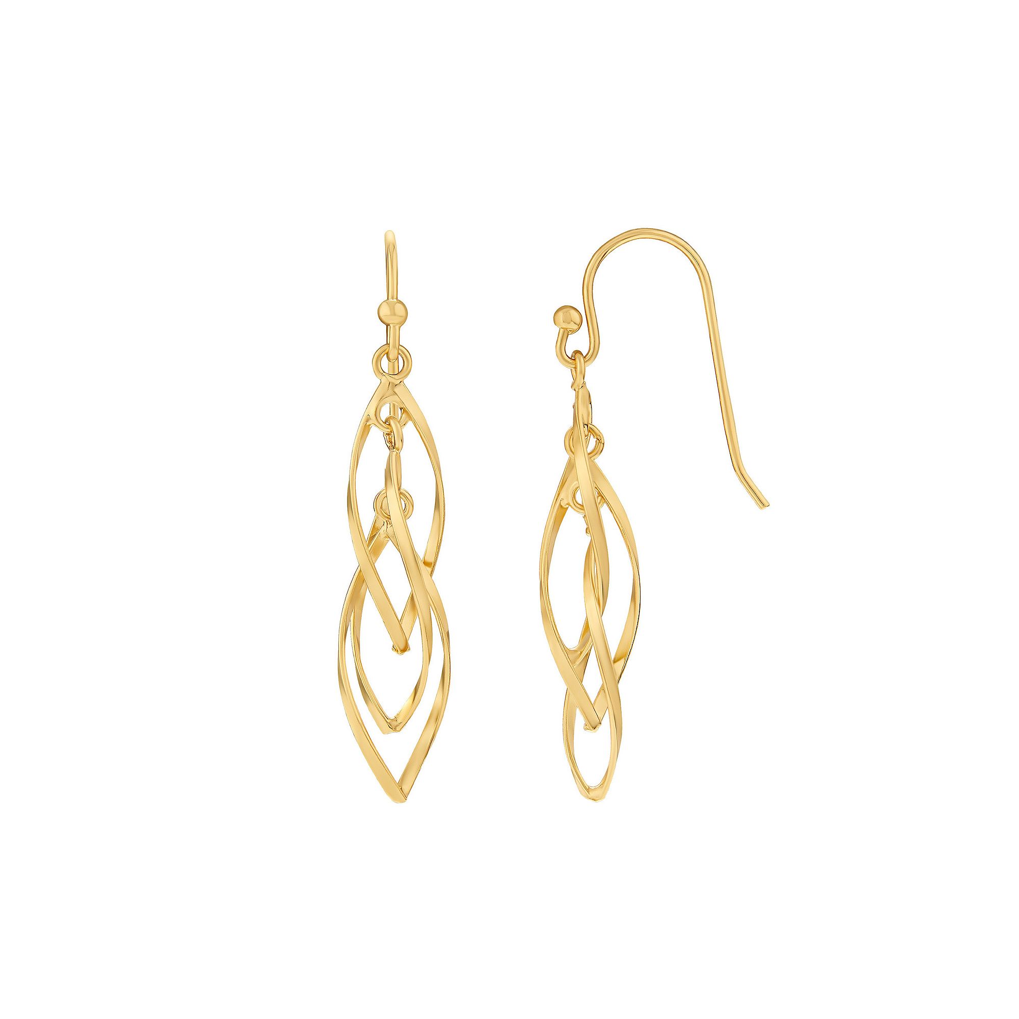 PRIMROSE Sterling Silver Corkscrew Drop Earrings, Womens, Gold Over Sterli