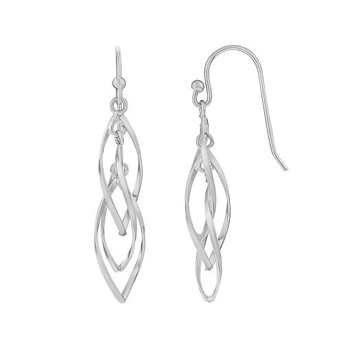 PRIMROSE Sterling Silver Corkscrew Drop Earrings