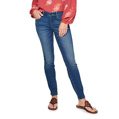 Sonoma mid rise girlfriend jeans, patchwork, size 18