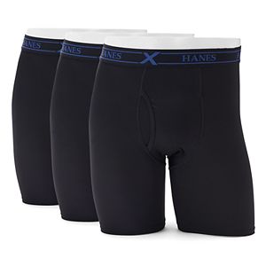 Men's Hanes 3-pack Ultimate X-Temp Performance Longer-Leg Boxer Briefs