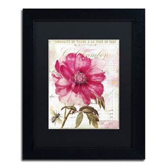 Trademark Fine Art Pink Peony Black Framed Wall Art