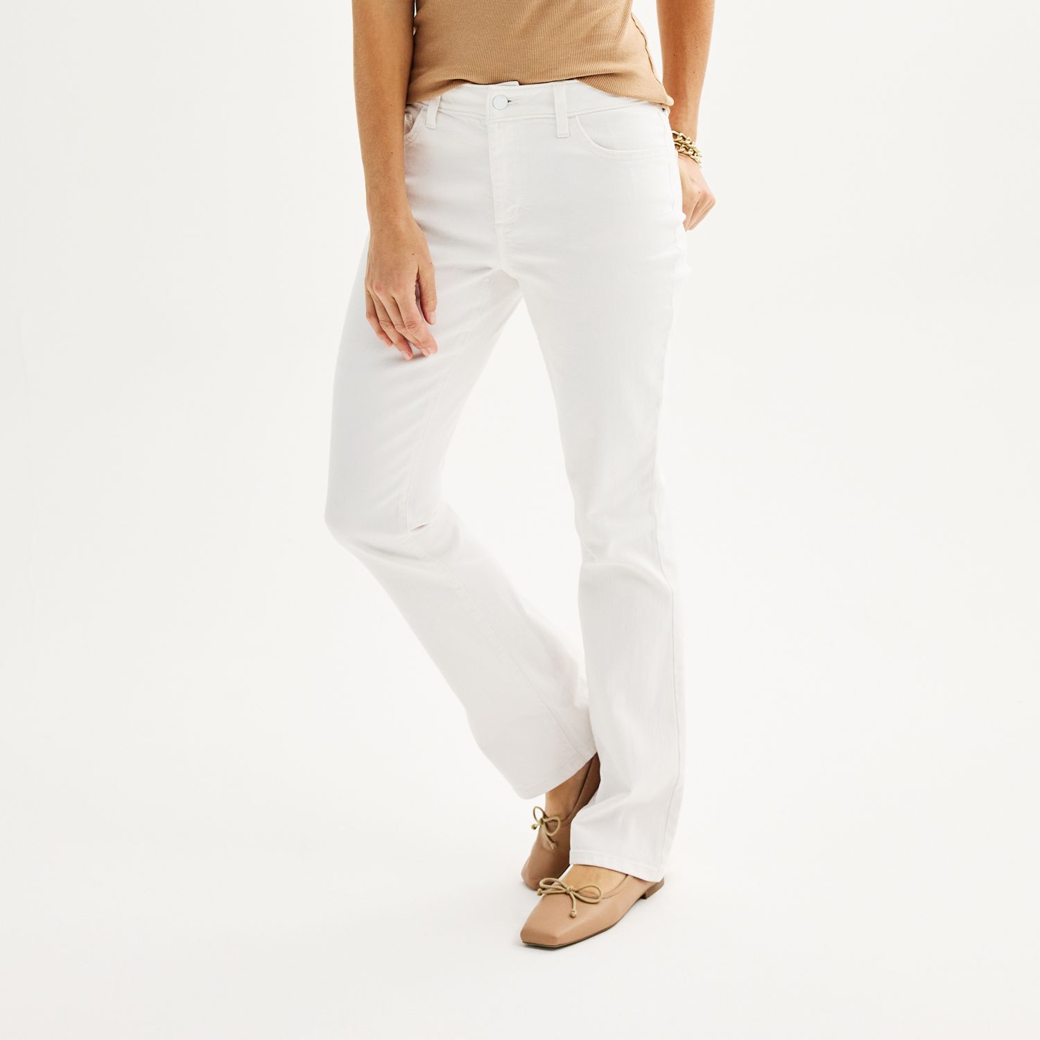 womens white boot cut jeans