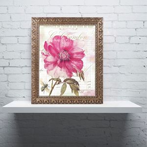 Trademark Fine Art Pink Peony Ornate Framed Wall Art