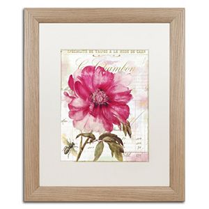 Trademark Fine Art Pink Peony Distressed Framed Wall Art