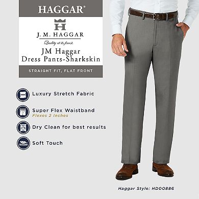 Men's J.M. Haggar Premium Straight-Fit Stretch Sharkskin Flat-Front Dress Pants
