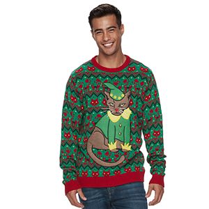 Men's Elf Cat Ugly Christmas Sweater