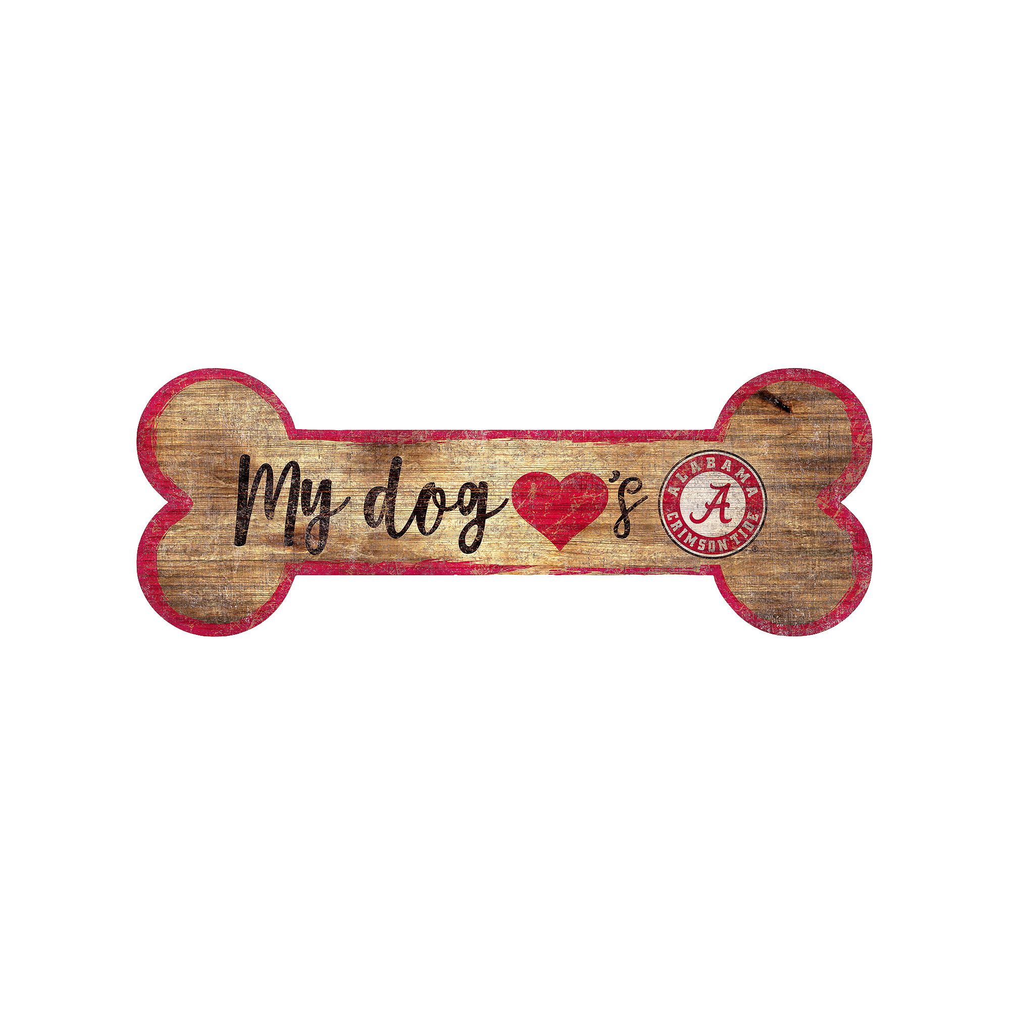Alabama Crimson Tide Dog Bone Wall Sign, Team