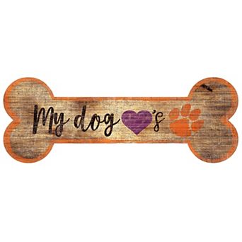 Clemson Tigers Dog Bone Wall Sign