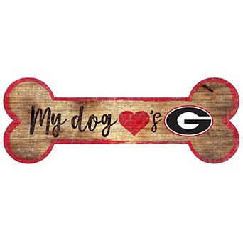 Georgia Bulldogs Dog Bone Wall Sign