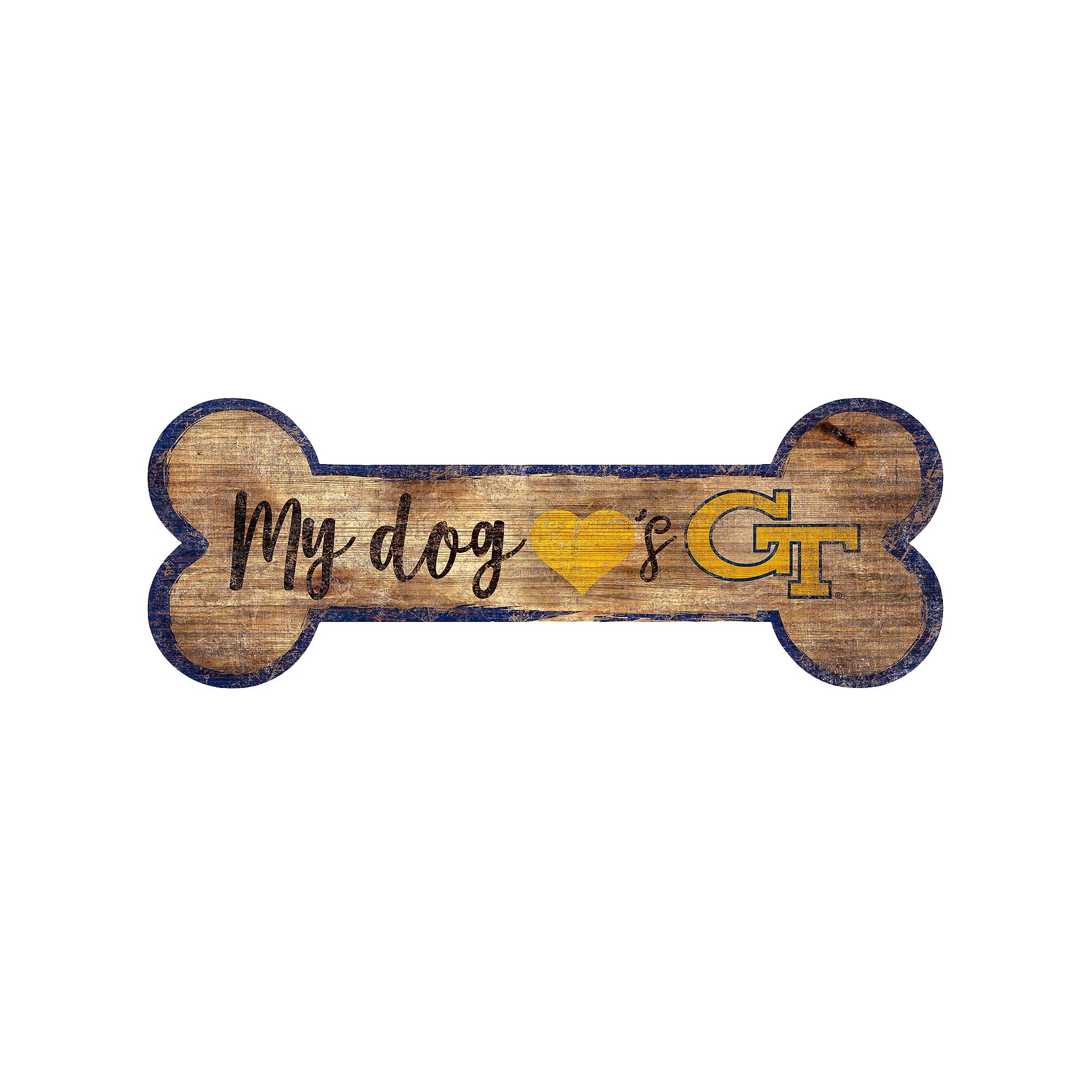 Georgia Tech Yellow Jackets Dog Bone Wall Sign, Team