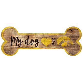 Iowa Hawkeyes Dog Bone Wall Sign