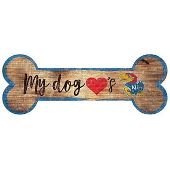 Kansas Jayhawks Dog Bone Wall Sign