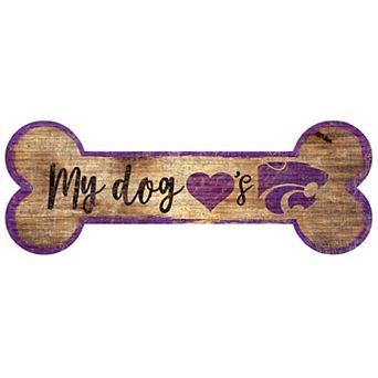 Kansas State Wildcats Dog Bone Wall Sign