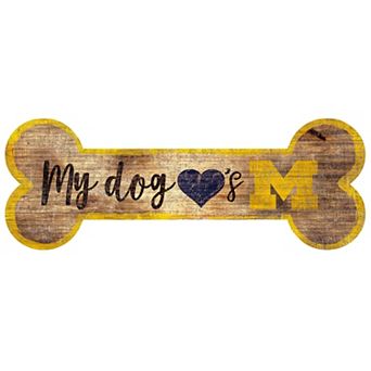 Michigan Wolverines Dog Bone Wall Sign
