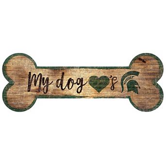 Michigan State Spartans Dog Bone Wall Sign